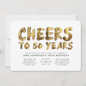 Cheers tot 50 jaar oud goud kaart (Voorkant)