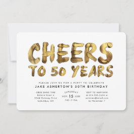 Cheers tot 50 jaar oud goud kaart