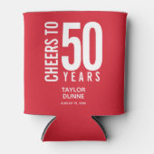 Cheers tot 50 jaar Rode verjaardag Blikjeskoeler (Voorkant)