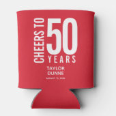 Cheers tot 50 jaar Rode verjaardag Blikjeskoeler (Achterkant)