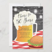 Cheers tot 50 jaar uitnodiging op 50e verjaardag (Voorkant)