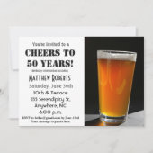 Cheers tot 50 jaar uitnodiging op 50e verjaardag (Voorkant)