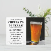Cheers tot 50 jaar uitnodiging op 50e verjaardag (Staand voorkant)