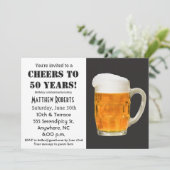 Cheers tot 50 jaar uitnodiging op 50e verjaardag (Staand voorkant)