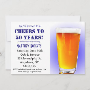 Cheers tot 50 jaar uitnodiging op 50e verjaardag