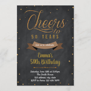 Cheers tot 50 jaar uitnodiging voor volwassen verj