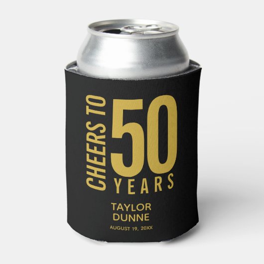 Cheers tot 50 jaar verjaardag viering blikjeskoeler (Blikje Voorkant)