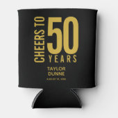 Cheers tot 50 jaar verjaardag viering blikjeskoeler (Voorkant)