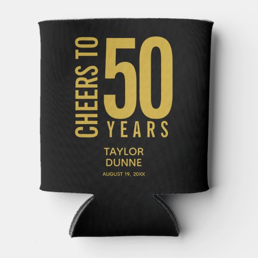 Cheers tot 50 jaar verjaardag viering blikjeskoeler (Voorkant)