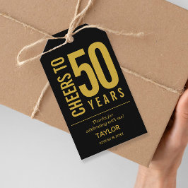 Cheers tot 50 jaar zwart en Gold Party Favor Cadeaulabel