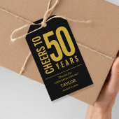 Cheers tot 50 jaar zwart en Gold Party Favor Cadeaulabel