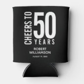 Cheers tot 50 jaar zwarte verjaardag blikjeskoeler (Voorkant)
