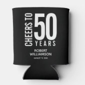 Cheers tot 50 jaar zwarte verjaardag blikjeskoeler (Achterkant)