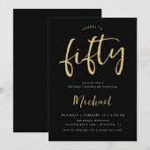 Cheers tot 50-jarige zwarte goudmijlpaal kaart (Voorkant / Achterkant)