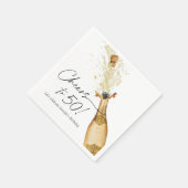 Cheers tot 50e verjaardag, gepersonaliseerd papier servet (Hoek)