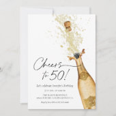 Cheers tot 50th Birthday Photo Invitation Kaart (Voorkant)