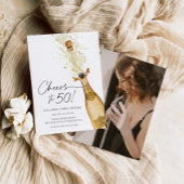 Cheers tot 50th Birthday Photo Invitation Kaart
