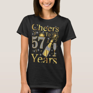 Cheers tot 57 jaar 1966 57e verjaardag Champagne W T-shirt