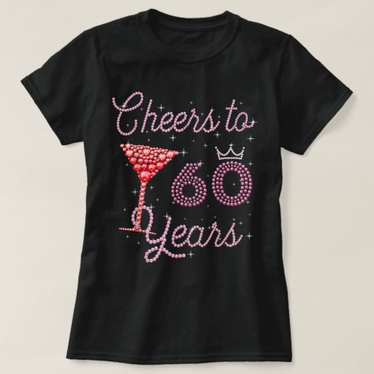 Cheers tot 60 jaar 60e verjaardag 60 jaar oude dag t-shirt (Design voorkant)