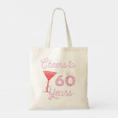 Cheers tot 60 jaar 60e verjaardag 60 jaar oude dag tote bag (Achterkant)