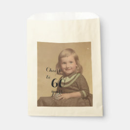 Cheers tot 60 jaar! Birthday Photo Black Script Bedankzakje