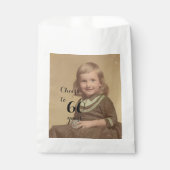 Cheers tot 60 jaar! Birthday Photo Black Script Bedankzakje (Voorkant)