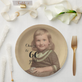 Cheers tot 60 jaar! Borden voor fotopapier Papieren Bordje