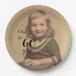 Cheers tot 60 jaar! Borden voor fotopapier Papieren Bordje