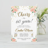 Cheers tot 60 jaar Chic Dames 60th Birthday Party Kaart (Staand voorkant)