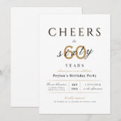 Cheers tot 60 jaar elegante moderne schoolverjaard kaart (Voorkant / Achterkant)