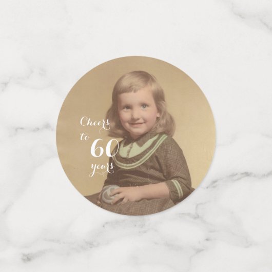 Cheers tot 60 jaar! Foto Confetti (Kleine voorkant)
