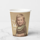 Cheers tot 60 jaar! Foto Papieren Bekers (Achterkant)