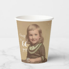 Cheers tot 60 jaar! Foto Papieren Bekers