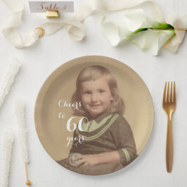 Cheers tot 60 jaar! Foto Papieren Bordje