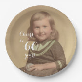 Cheers tot 60 jaar! Foto Papieren Bordje (Voorkant)