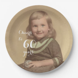 Cheers tot 60 jaar! Foto Papieren Bordje