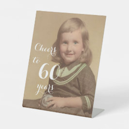 Cheers tot 60 jaar! Foto van Birthday Reclamebord Met Voetstuk
