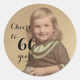 Cheers tot 60 jaar! Klassieke ronde Sticker