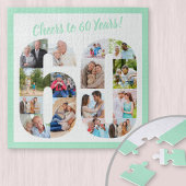 Cheers tot 60 jaar Nummer 60 Photo Collage Square Legpuzzel