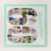 Cheers tot 60 jaar Nummer 60 Photo Collage Square Legpuzzel (Horizontaal)