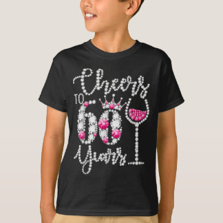 Cheers tot 60 jaar oude Gift 60th Birthday Queen T-shirt