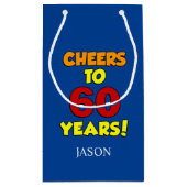 Cheers tot 60 jaar persoonlijke 60e verjaardag klein cadeauzakje (Achterkant)