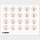 Cheers tot 60 jaar 's avonds Blush Gold Confetti Ronde Sticker (Vel)