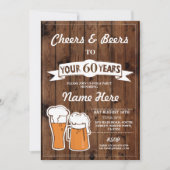 Cheers tot 60 jaar Uitnodiging op 40e 50e verjaard (Voorkant)