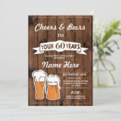 Cheers tot 60 jaar Uitnodiging op 40e 50e verjaard (Staand voorkant)