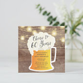 Cheers tot 60 jaar Uitnodiging op 60e verjaardag (Staand voorkant)