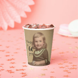 Cheers tot 60 jaar! Zwart fotoscript Papieren Bekers