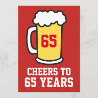 Cheers tot 65 jaar na uitnodiging van 65e partij