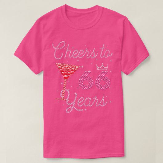 Cheers tot 66 jaar 66e verjaardag 66 jaar oud dag t-shirt (Design voorkant)