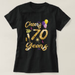 Cheers tot 70 jaar 1951- 70th Birthday Gift  T-shirt<br><div class="desc">Met deze "Cheers to 70 Years 1951-70th Birthday Gift for Men Women"-design kun je je best wel leuk maken voor je klooster of als perfecte gave</div>